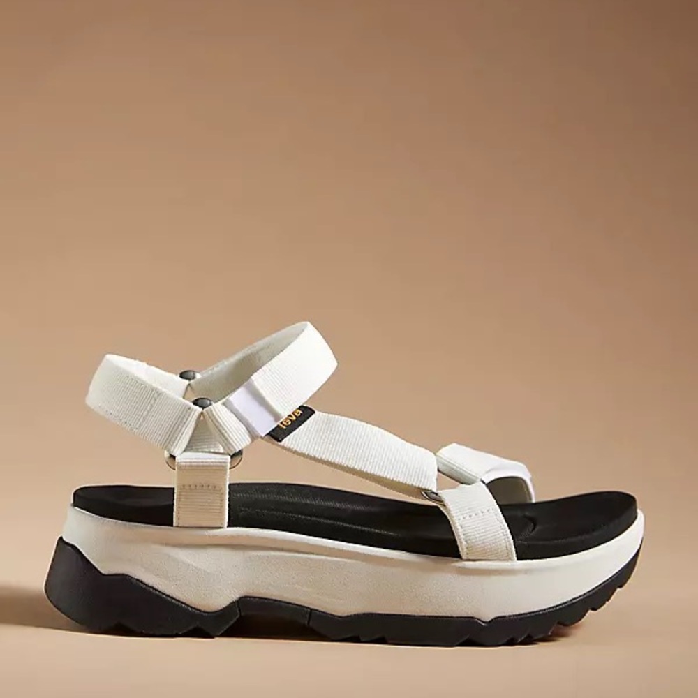 Teva Jadito Universal Platform Sandals White Black Chunky Sport Sz 9 - Picture 16 of 16